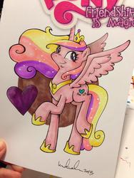 Size: 1024x1365 | Tagged: safe, artist:katie cook, princess cadance, alicorn, g4, female, mare, solo, sparkly mane, traditional art