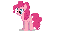 Size: 600x338 | Tagged: safe, artist:themightyshizam, pinkie pie, earth pony, pony, g4, animated, curious, cute, diapinkes, eyes closed, female, pronking, raised hoof, random, smiling, solo, stomping