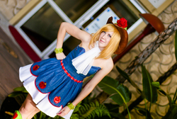 Size: 1716x1152 | Tagged: safe, artist:nyunyucosplay, applejack, human, equestria girls, g4, ala 2014, anime los angeles, convention, cosplay, fall formal outfits, irl, irl human, photo, solo