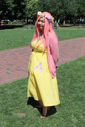 Size: 1024x1536 | Tagged: safe, fluttershy, human, g4, clothes, cosplay, cosplay picnics, floral head wreath, irl, irl human, photo, solo, sweater, sweatershy