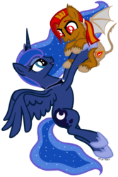 Size: 730x1094 | Tagged: safe, artist:missitofu, princess luna, oc, oc:fire blood, g4, simple background