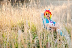 Size: 1024x684 | Tagged: safe, artist:mspia, rainbow dash, human, g4, cosplay, irl, irl human, photo, solo