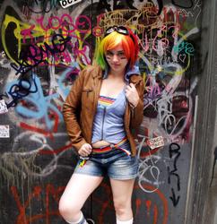 Size: 700x723 | Tagged: safe, artist:avalon-cosplay, rainbow dash, human, g4, cosplay, irl, irl human, photo, solo