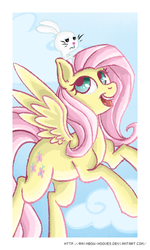Size: 600x1000 | Tagged: safe, artist:rainbow-hooves, angel bunny, fluttershy, g4, cloud, flying, ship:angelshy, unamused