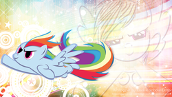 Size: 1366x768 | Tagged: safe, artist:cool-rainbow-dash, artist:up1ter, rainbow dash, pegasus, pony, g4, female, flying, solo, vector, wallpaper