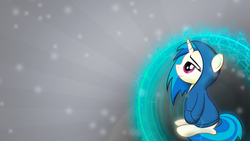 Size: 1920x1080 | Tagged: safe, artist:drawponies, artist:mithandir730, edit, dj pon-3, vinyl scratch, pony, unicorn, g4, clothes, female, hoodie, mare, solo, vector, wallpaper, wallpaper edit