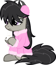 Size: 1895x2211 | Tagged: safe, artist:zacatron94, octavia melody, earth pony, pony, g4, bathrobe, bed mane, clothes, earmuffs, female, mare, morning ponies, robe, simple background, solo, transparent background, vector