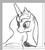 Size: 512x565 | Tagged: safe, artist:cs, princess luna, g4, blushing, female, grayscale, looking back, monochrome, solo