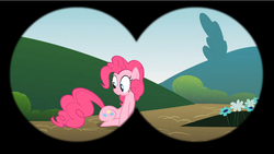 Size: 1054x593 | Tagged: safe, screencap, pinkie pie, feeling pinkie keen, g4, binoculars, female, solo