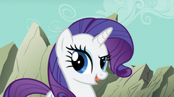 Size: 1054x592 | Tagged: safe, screencap, rarity, pony, unicorn, a dog and pony show, g4, dreamworks face, female, mare, raised eyebrow, smugity, solo