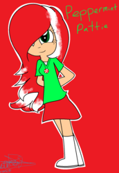 Size: 964x1404 | Tagged: safe, artist:rtheevil1, oc, oc only, oc:peppermint pattie, human, boots, clothes, humanized, light skin, necklace, skirt, solo