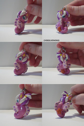 Size: 800x1200 | Tagged: safe, artist:chibisilverwings, oc, oc only, oc:bubbleblast, sea pony, charm, figurine