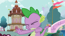 Size: 1054x592 | Tagged: safe, screencap, spike, dragon, a dog and pony show, g4, hnnng, male, solo