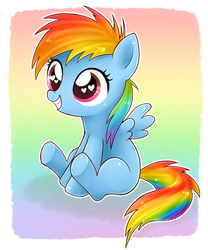 Size: 905x1089 | Tagged: safe, artist:igriega13, rainbow dash, g4, cute, dashabetes, female, filly, filly rainbow dash, heart, hnnng, solo