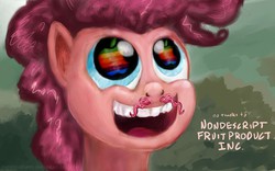 Size: 960x600 | Tagged: safe, artist:hereticalrants, pinkie pie, g4, female, moustache, solo