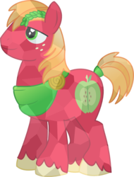 Size: 714x940 | Tagged: safe, artist:itoruna-the-platypus, big macintosh, earth pony, pony, g4, clothes, crystallized, male, scarf, simple background, solo, stallion, tail wrap, transparent background, vector