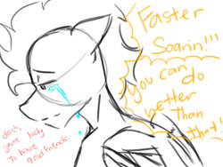 Size: 1024x768 | Tagged: safe, artist:sketchy, soarin', g4, rainbow falls, crying, feels, lonely soarin', male, sad, sketch, solo