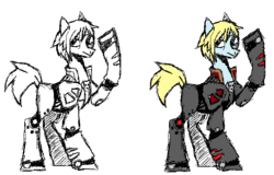 Size: 673x432 | Tagged: safe, artist:coltinthemoon, armor, calhoun, hero's duty, ponified, wreck-it ralph