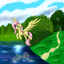 Size: 1600x1600 | Tagged: safe, artist:artyjoyful, fluttershy, g4, female, solo