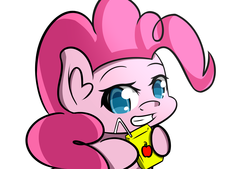 Size: 3690x2500 | Tagged: safe, artist:misterbrony, pinkie pie, earth pony, pony, g4, bust, colored pupils, cute, diapinkes, ear fluff, female, juice box, mare, portrait, simple background, smiling, solo, white background