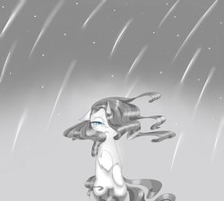 Size: 1600x1440 | Tagged: safe, artist:12010rose, rarity, g4, crying, female, grayscale, monochrome, partial color, solo