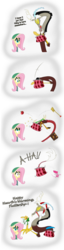 Size: 1280x4987 | Tagged: safe, artist:grievousfan, angel bunny, discord, fluttershy, pinkie pie, draconequus, earth pony, pegasus, pony, g4, angel bunny is not amused, apple, bits, book, comic, discord being discord, female, hearth's warming eve, male, mare, pinkie being pinkie, purse, twilight scepter