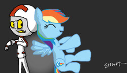 Size: 921x525 | Tagged: safe, artist:emmathefelof, rainbow dash, g4, crossover, turbo, wreck-it ralph