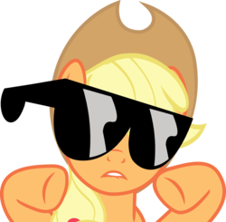 Size: 6000x5872 | Tagged: safe, applejack, bats!, g4, absurd resolution, dat ass, female, glasses, portrait, simple background, solo, sunglasses, transparent background, vector