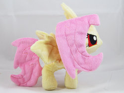 Size: 570x427 | Tagged: safe, artist:magnastorm, fluttershy, bat pony, pony, bats!, g4, chibi, flutterbat, irl, photo, plushie, race swap, solo