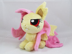 Size: 570x428 | Tagged: safe, artist:magnastorm, fluttershy, bat pony, pony, bats!, g4, chibi, flutterbat, irl, photo, plushie, race swap, solo