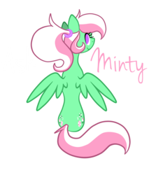 Size: 1294x1519 | Tagged: safe, artist:mintatheena, minty, pegasus, pony, g3, g4, ask, askmintypegasus, female, g3 to g4, generation leap, mare, race swap, simple background, solo, transparent background