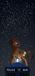 Size: 1403x3000 | Tagged: safe, artist:hoofboot, doctor whooves, time turner, g4, crossover, male, solo, stars, tardis