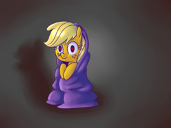 Size: 1600x1200 | Tagged: safe, artist:nilathehedgefox, applejack, g4, blanket, female, red eyes, solo