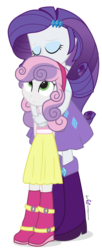 Size: 525x1290 | Tagged: safe, artist:dm29, rarity, sweetie belle, equestria girls, g4, belle sisters, cute, diasweetes, duo, hug, julian yeo is trying to murder us, raribetes, siblings, simple background, sisters, transparent background