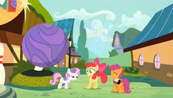 Size: 969x545 | Tagged: safe, screencap, apple bloom, scootaloo, sweetie belle, g4, the cutie pox, cutie mark crusaders