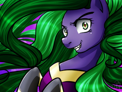 Size: 1600x1200 | Tagged: safe, artist:princesssilverglow, mane-iac, g4, power ponies (episode), female, solo