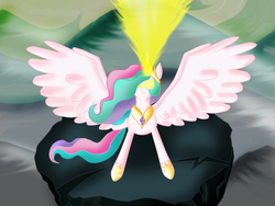 Size: 800x600 | Tagged: safe, artist:midnightmeowth, princess celestia, g4, female, magic, solo