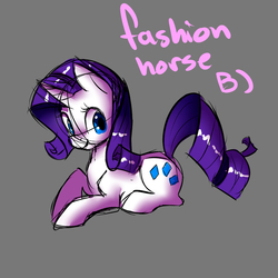 Size: 1111x1111 | Tagged: safe, artist:chatot-chatter, rarity, pony, unicorn, g4, female, gradient background, mare, prone, simple background, smiling, solo