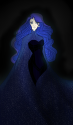 Size: 1719x2944 | Tagged: safe, artist:xdestinystudios, princess luna, human, g4, clothes, dark, dress, female, humanized, light skin, solo