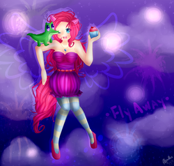 Size: 2000x1900 | Tagged: safe, artist:usagimomo-chan, gummy, pinkie pie, human, g4, duo, humanized, light skin