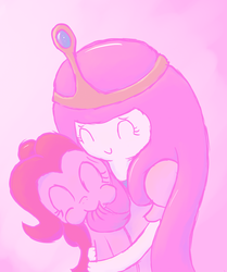 Size: 1549x1855 | Tagged: safe, artist:fealev, pinkie pie, g4, adventure time, crossover, cute, diapinkes, male, nom, pink, princess bubblegum