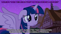 Size: 1680x944 | Tagged: safe, screencap, twilight sparkle, alicorn, pony, g4, magical mystery cure, female, headcanon, mare, meme, solo, theory, twilight sparkle (alicorn)