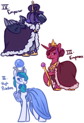Size: 690x1004 | Tagged: safe, artist:spideride, oc, oc only, cape, clothes, emperor, empress, freckles, high priestess, ponified, tarot, tarot card
