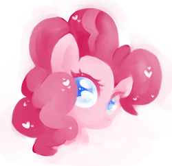 Size: 810x784 | Tagged: safe, artist:annie-aya, pinkie pie, earth pony, pony, g4, bust, colored pupils, cute, diapinkes, female, head only, heart, portrait, simple background, solo, white background