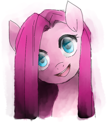 Size: 528x596 | Tagged: safe, artist:annie-aya, pinkie pie, earth pony, pony, g4, bust, female, looking at you, open mouth, pinkamena diane pie, portrait, solo