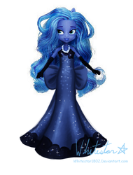 Size: 1040x1372 | Tagged: safe, artist:whitestar1802, princess luna, vice principal luna, equestria girls, g4, clothes, dress, female, solo, toy