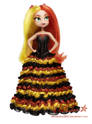 Size: 1080x1456 | Tagged: safe, artist:whitestar1802, sunset shimmer, equestria girls, g4, clothes, dress, female, solo, toy