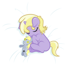 Size: 1287x1240 | Tagged: safe, artist:godoffury, artist:punzil504, derpy hooves, dinky hooves, pegasus, pony, unicorn, g4, baby, baby dinky hooves, baby pony, cute, dinkabetes, doll, female, filly, simple background, sleeping, solo, transparent background, vector