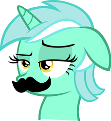 Size: 4464x4888 | Tagged: safe, lyra heartstrings, pony, unicorn, g4, absurd resolution, facial hair, female, mare, moustache, moustache edit, simple background, solo, vector, white background