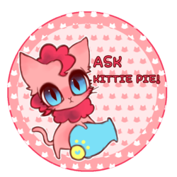Size: 700x700 | Tagged: safe, pinkie pie, cat, g4, ask-kittiepie-kor, cannon, female, party cannon, solo, species swap